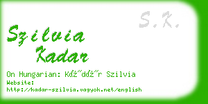 szilvia kadar business card